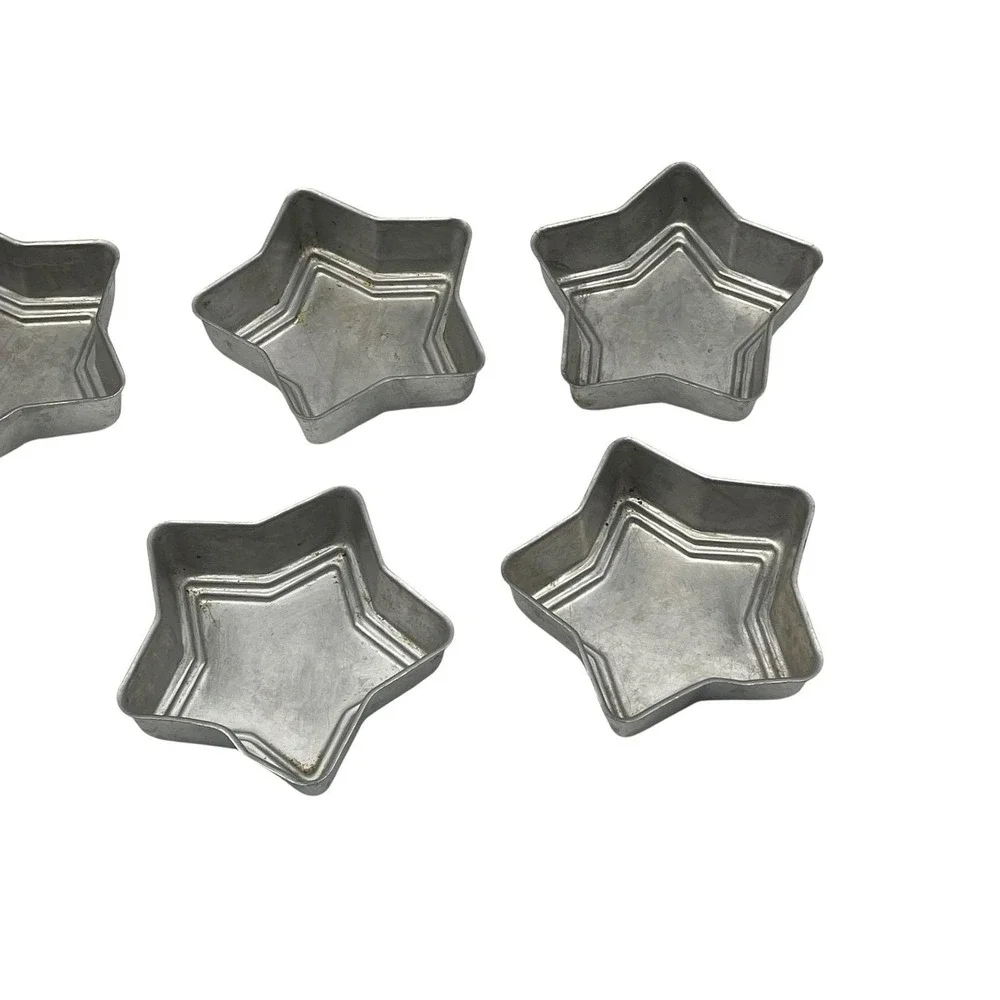 Set of 7 Star Shaped Metal Cake Cookie Jello Baking Molds 3